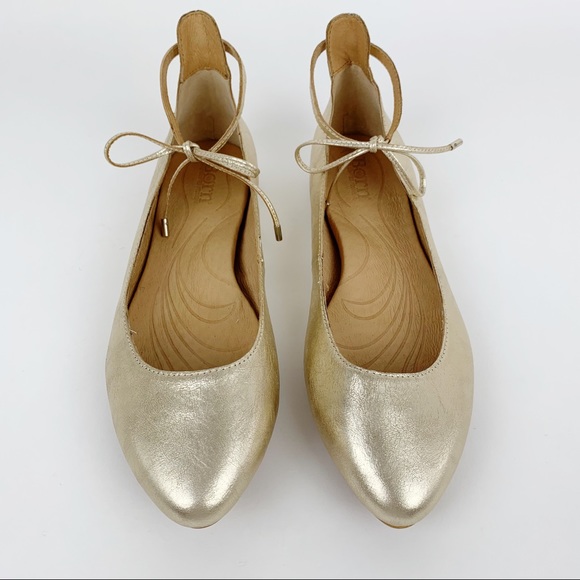 Born Shoes - Born | Kharen Wraparound Lace Flats in Gold